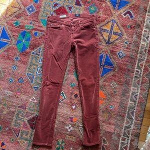 Burgundy AG cords - The Stevie slim straight